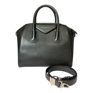 Givenchy Black Antigona Small Leather Satchel with Strap